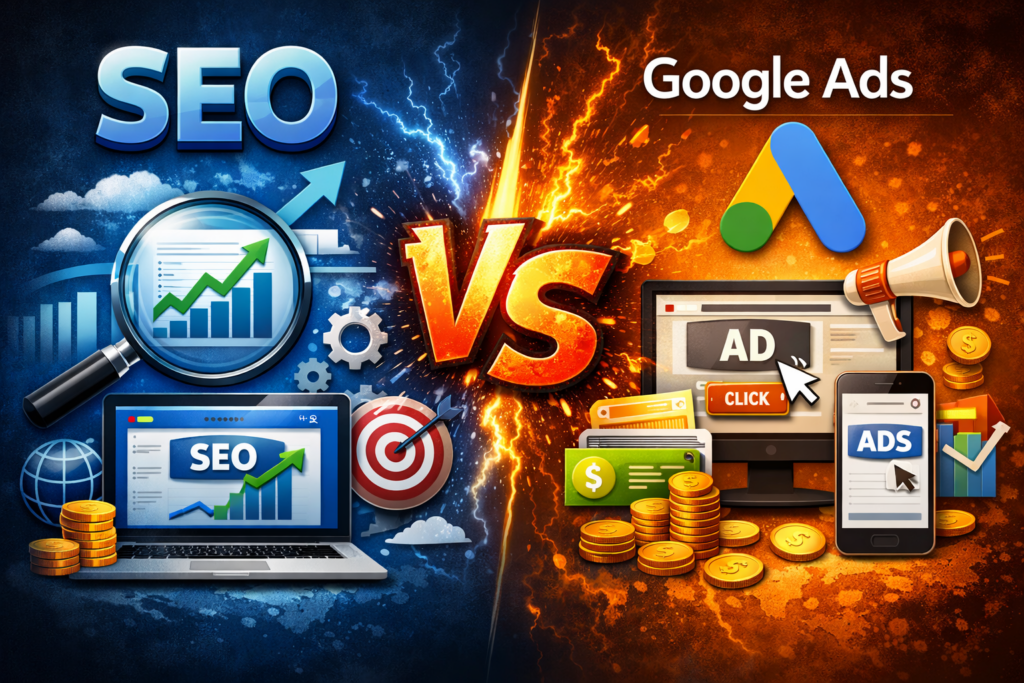 SEO vs Google Ads: Which One is Better for Small Businesses? 1 SEO vs Google Ads
